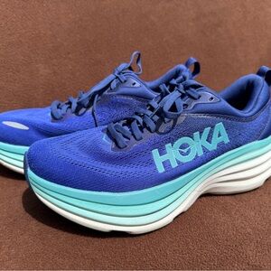 Hoka Blue Athletic Shoes with Maximalist Cushioning